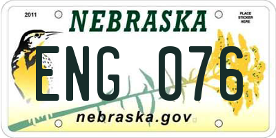 NE license plate ENG076