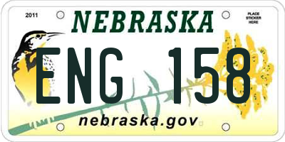 NE license plate ENG158