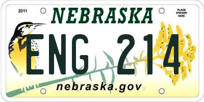 NE license plate ENG214