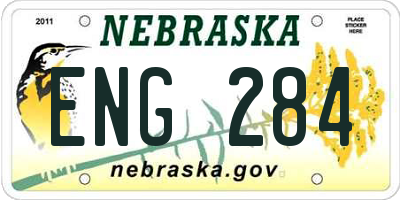 NE license plate ENG284