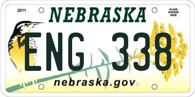 NE license plate ENG338
