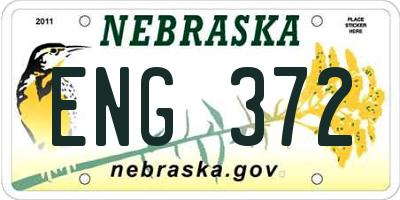 NE license plate ENG372