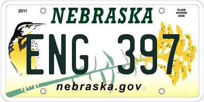 NE license plate ENG397