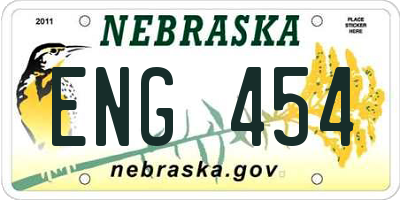 NE license plate ENG454