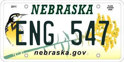 NE license plate ENG547