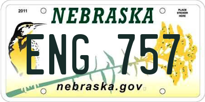 NE license plate ENG757