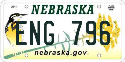 NE license plate ENG796