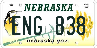 NE license plate ENG838