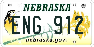 NE license plate ENG912