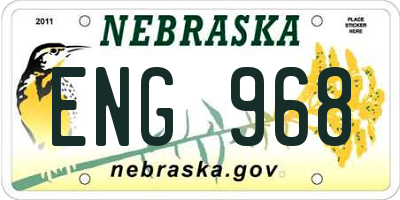 NE license plate ENG968