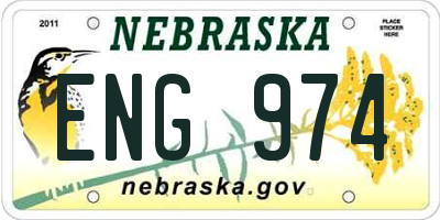 NE license plate ENG974