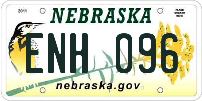NE license plate ENH096