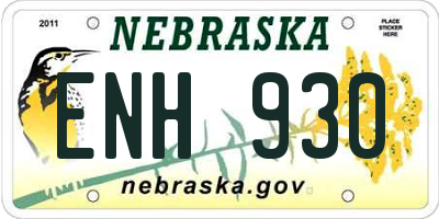NE license plate ENH930
