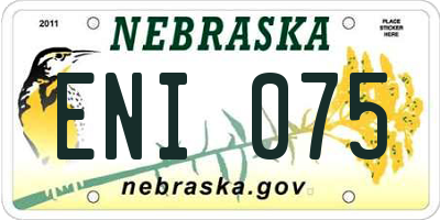 NE license plate ENI075