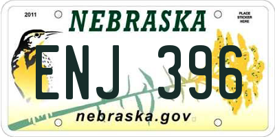 NE license plate ENJ396