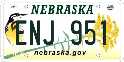 NE license plate ENJ951