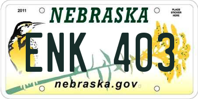 NE license plate ENK403