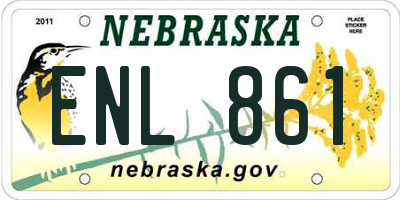 NE license plate ENL861