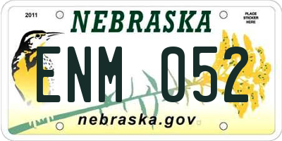 NE license plate ENM052