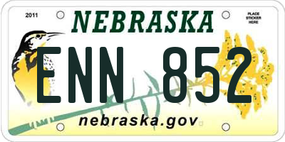 NE license plate ENN852