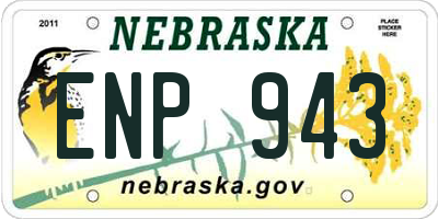 NE license plate ENP943