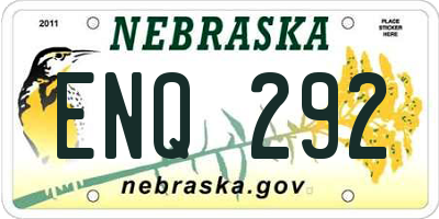 NE license plate ENQ292