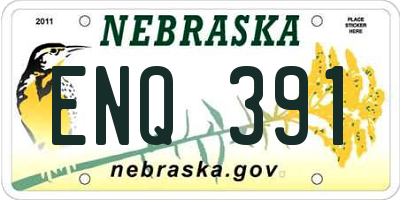 NE license plate ENQ391