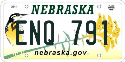 NE license plate ENQ791