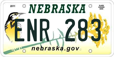 NE license plate ENR283