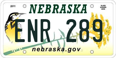 NE license plate ENR289