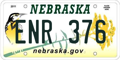 NE license plate ENR376