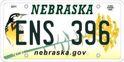NE license plate ENS396