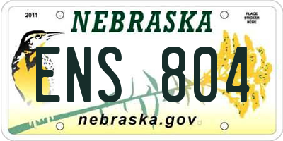 NE license plate ENS804