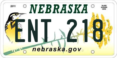 NE license plate ENT218