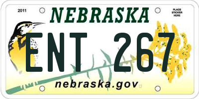 NE license plate ENT267