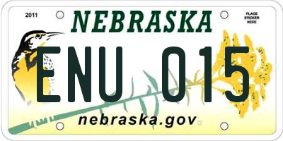 NE license plate ENU015