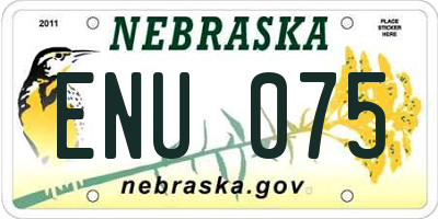 NE license plate ENU075