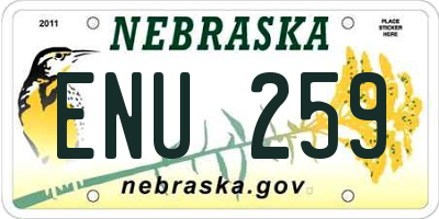 NE license plate ENU259