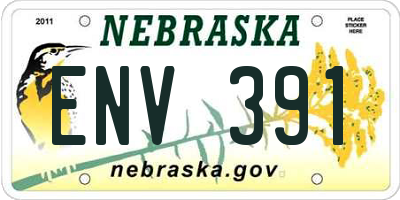 NE license plate ENV391