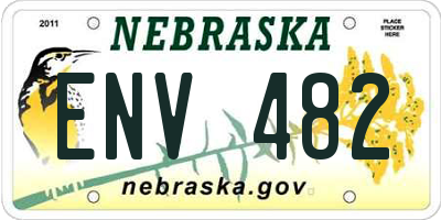 NE license plate ENV482
