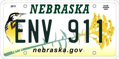 NE license plate ENV911
