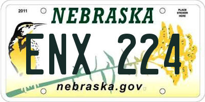 NE license plate ENX224