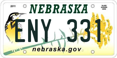 NE license plate ENY331
