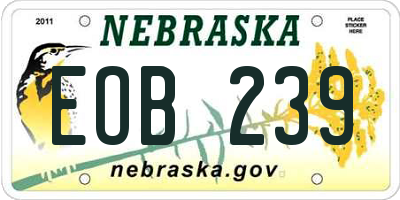 NE license plate EOB239