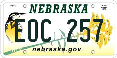 NE license plate EOC257