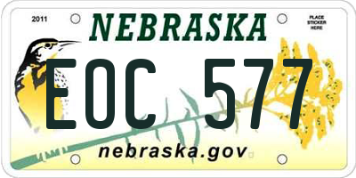 NE license plate EOC577