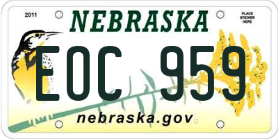 NE license plate EOC959