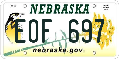 NE license plate EOF697