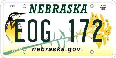 NE license plate EOG172