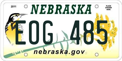 NE license plate EOG485